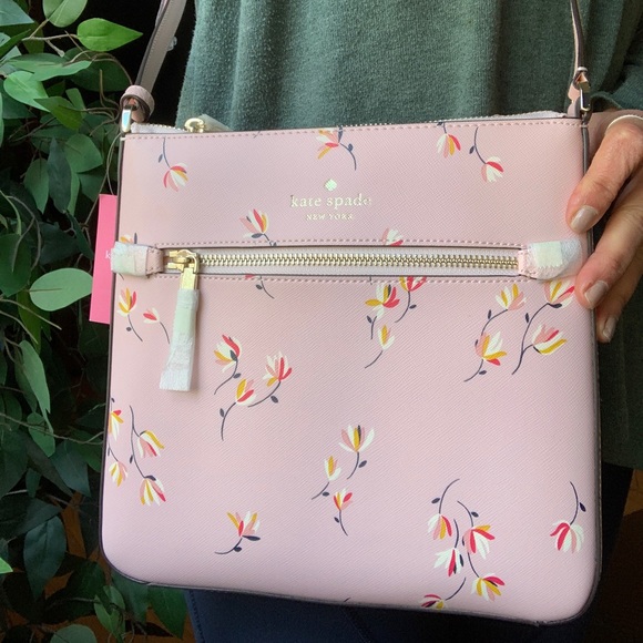 Authentic Kate SPADE Saffiano leather floral zip top Crosby - Picture 7 of 11